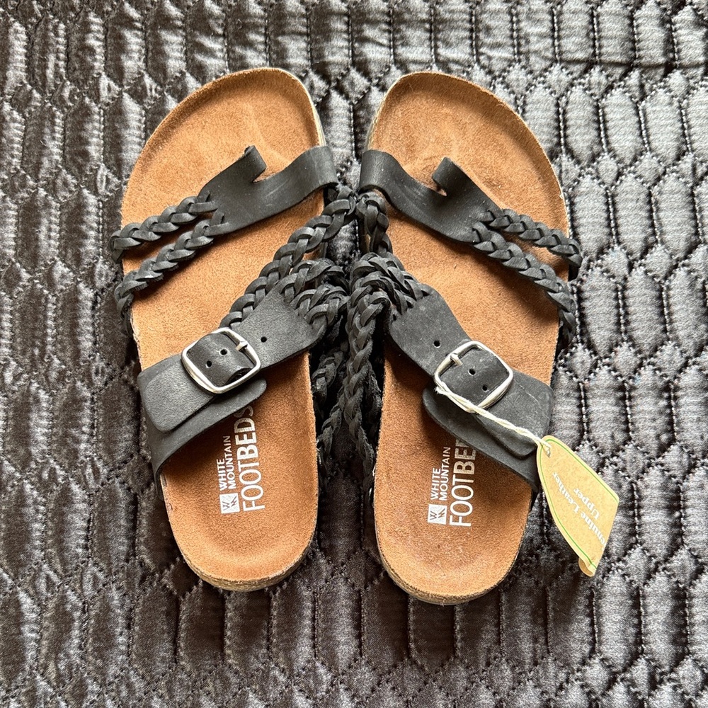 White Mountain Hayleigh Black Sandals